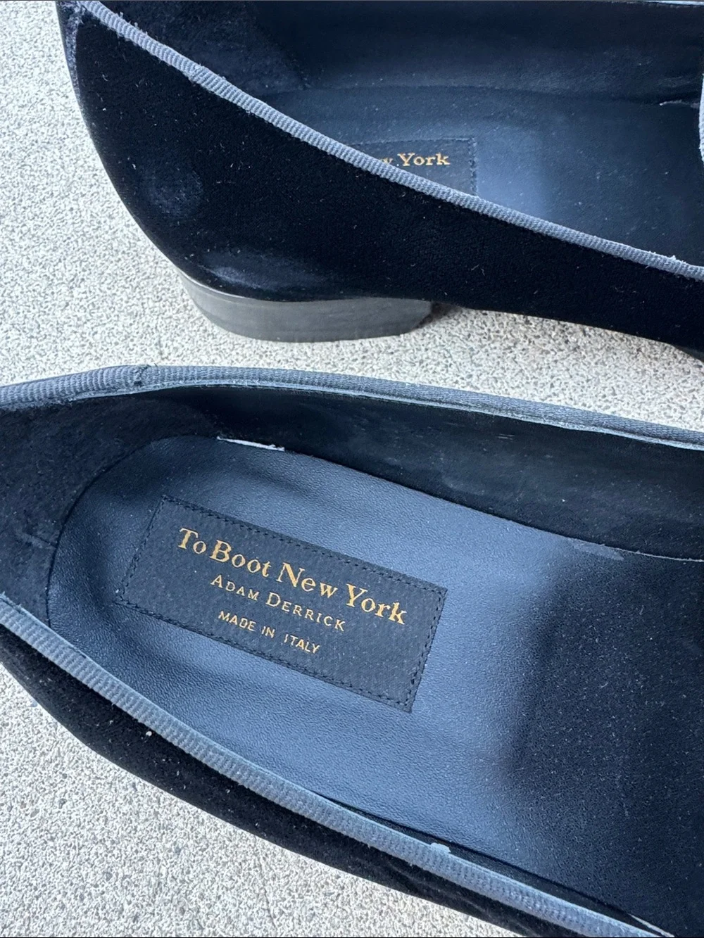 To Boot New York Adam Derrick Velvet Smoking Slippers Black Size 13 - Picture 3 of 10